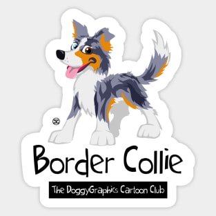 CartoonClub Border Collie - Merle Tricolor Sticker